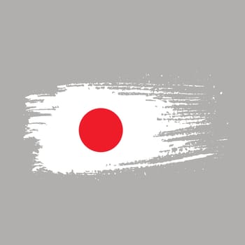 Japan brush strokes painted national country flag icon.
