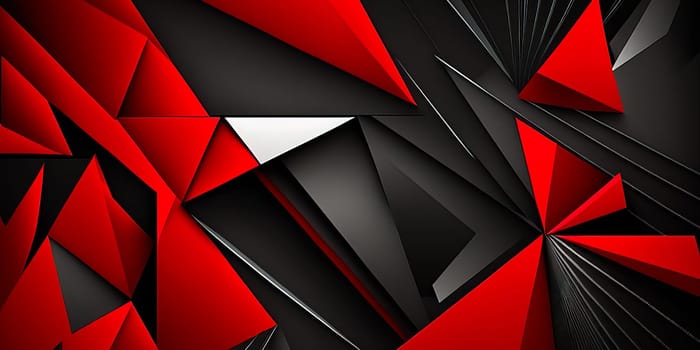 red, black geometric triangle abstract background illustration. modern technology concept background