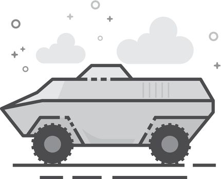Flat Grayscale Icon - Armored vehicle