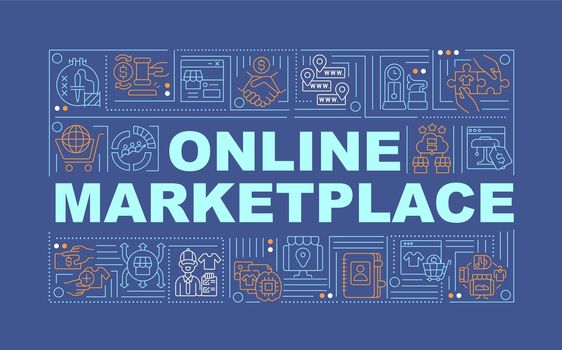 Online marketplace word concepts banner