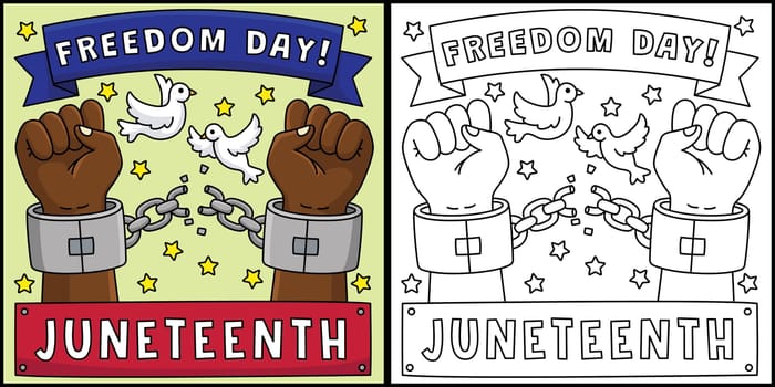 Juneteenth Broken Chains Freedom Day Illustration