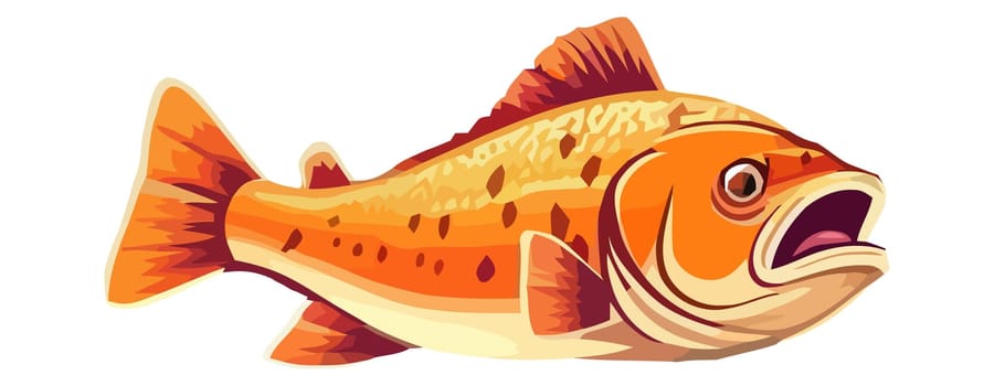 Fish image. Cute swimming fish isolated. Vector illustration