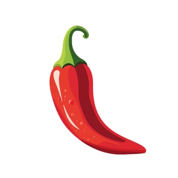 Chili pepper image. Cute image of an isolated red chili. Vector illustration