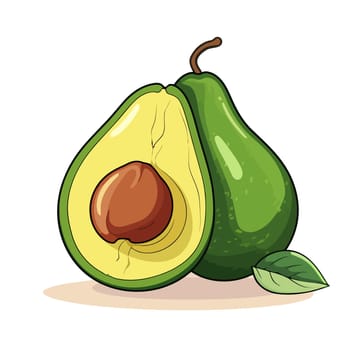 Avocado icon. Cute image of an isolated avocado. Vector illustration.
