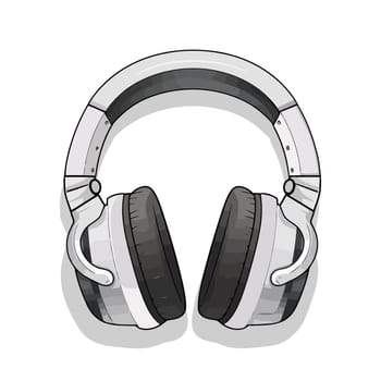 Headphone isolated on white background. Cute image of headphone
