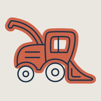 Combine harvester isolated vector icon
