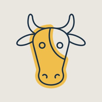 Cow isolated icon. Animal head. Farm sign. Graph symbol for your web site design, logo, app, UI. Vector illustration