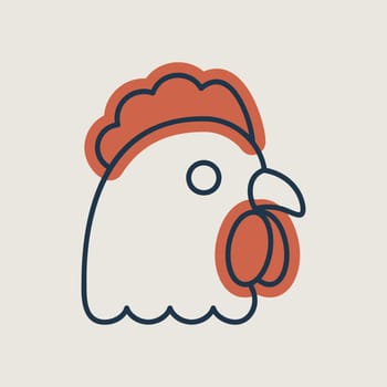 Chicken vector icon. Animal head vector