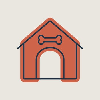 Dog house vector isolated icon. Pet animal sign