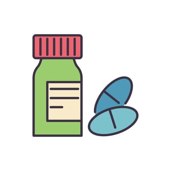 Tube and Pills Related Vector Icon