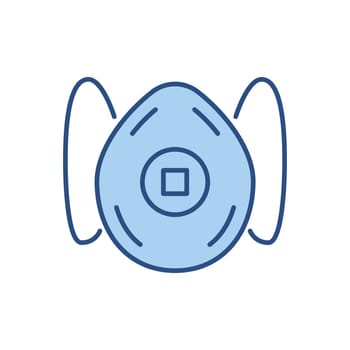 FFP2 medical mask related vector icon.