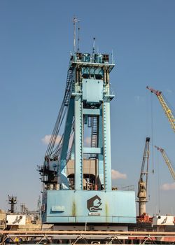 Large shipyard crane in Chernomorsk, Ukraine