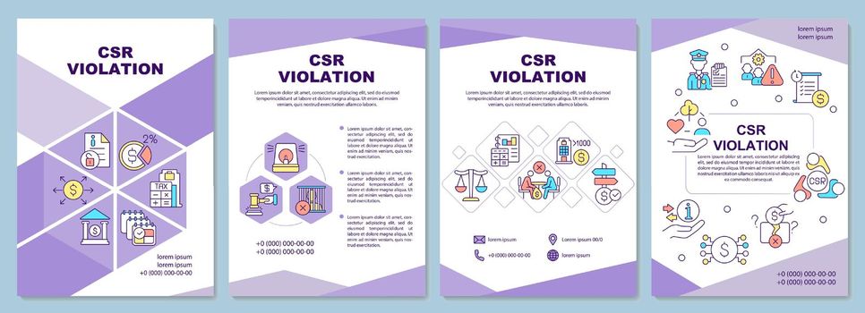 Corporate social responsibility violation brochure template
