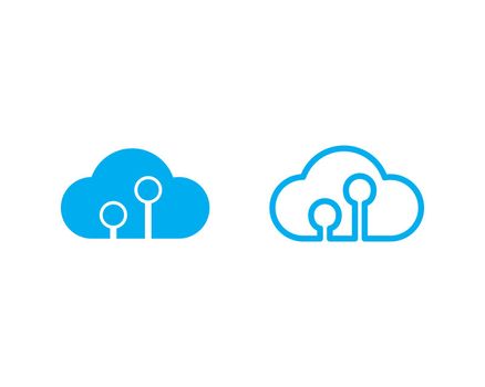 cloud technology logo vector icon template