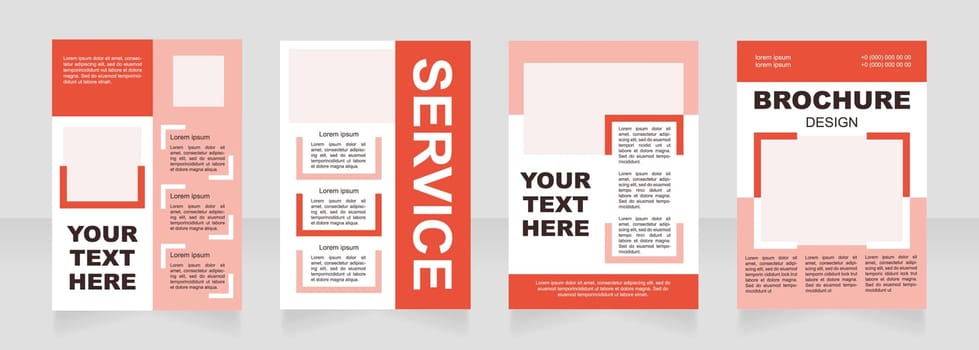 Service red geometric blank brochure layout design