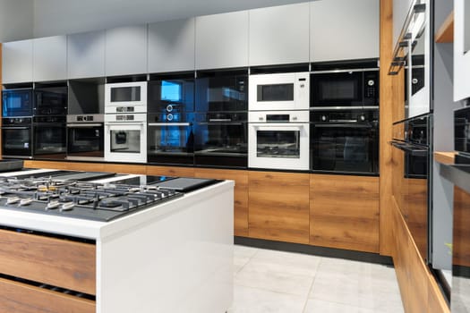 New ovens in household appliance section in store