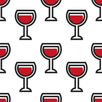 Red wine in glass wineglass Montenegrin drink seamless pattern