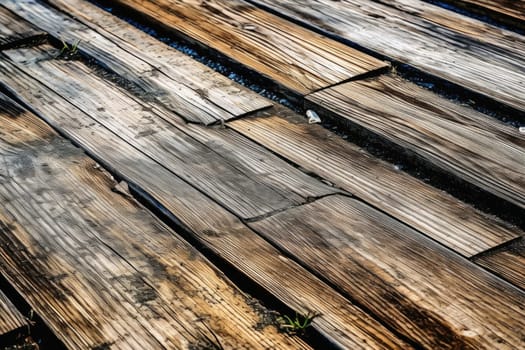 Wooden planks background texture created with generative AI technology.