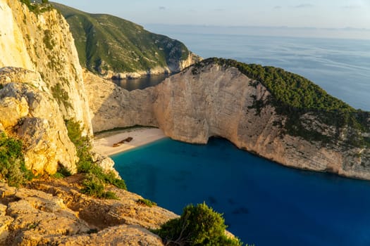 Navagio beach with the famous wrecked ship in Zante-Zakynthos, Greece