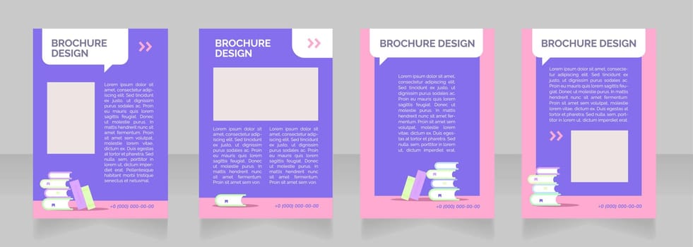 Private education blank brochure layout design. School charges. Vertical poster template set with empty copy space for text. Premade corporate reports collection. Editable flyer paper pages