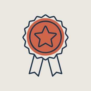 Ribbon award best seller vector icon