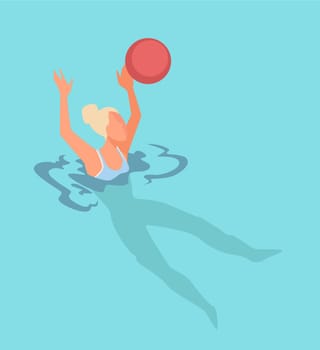 Water polo activities and games by seaside or pool