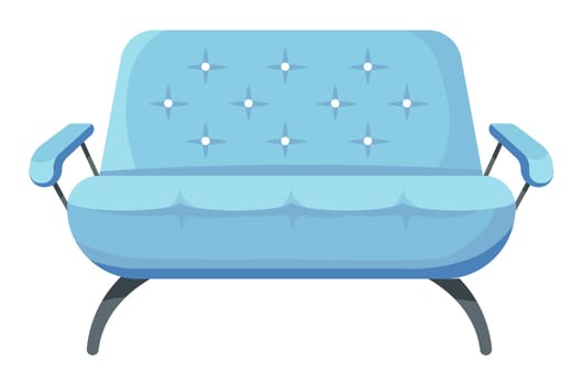 Contemporary sofa, comfy couch for interior design vector