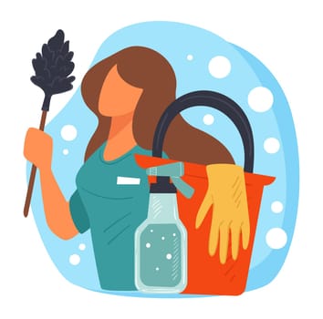 Cleaning services company, housekeeper or maid for home