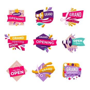 Grand opening soon, announcement of new shops vector