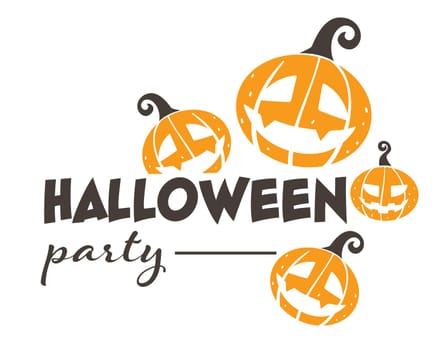 Halloween party holiday banner with jack o lanterns