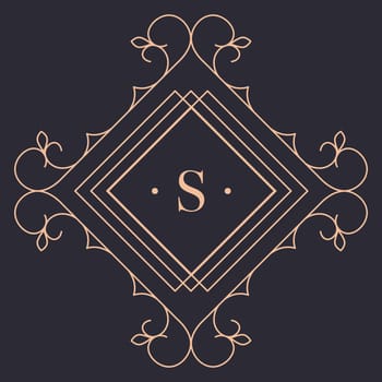 Elegant retro logotype for luxury brand, gold logo