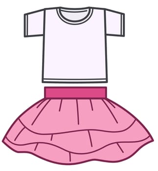 Tshirt and skirt for girls, children fashionable clothes
