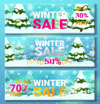 Winter sale discount coupon set