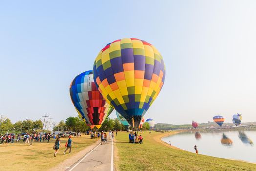 CHIANGRAI, THAILAND - February 13 : International Balloon Fiesta 2016 , February 13 2016 in Singha Park, CHIANGRAI, THAILAND