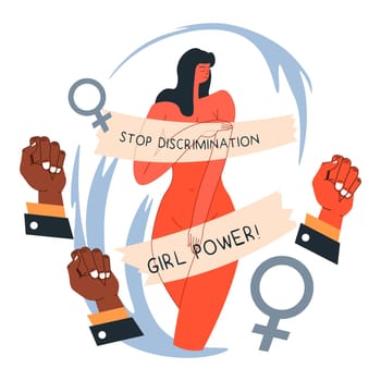 Stop discrimination girl power, feminism movement