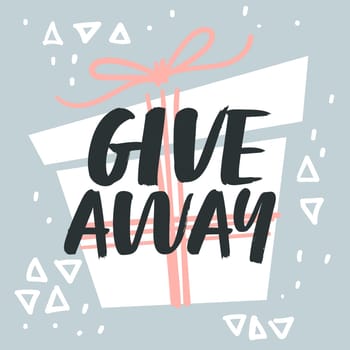Giveaway label with present for followers in media