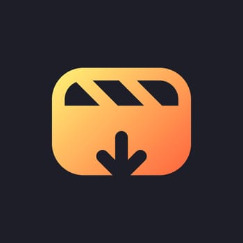 Import video file orange solid gradient ui icon for dark theme