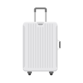 Travel bag luggage. Suitcase with wheels, travelling baggage, voyage handbag vector cartoon illustration