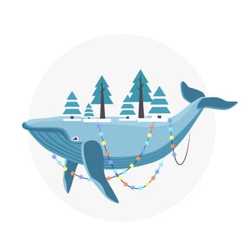 Christmas festive whale