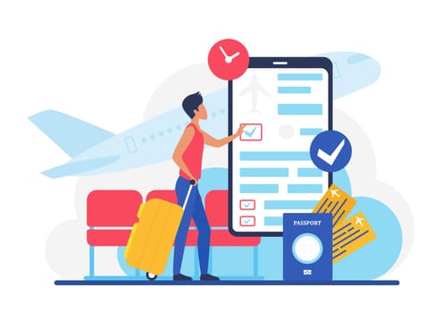 Online booking flights plane phone application