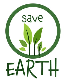 Save earth banner with leaves ecological awareness