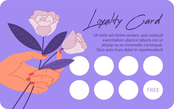 Loyalty card for client of shop, elegant design