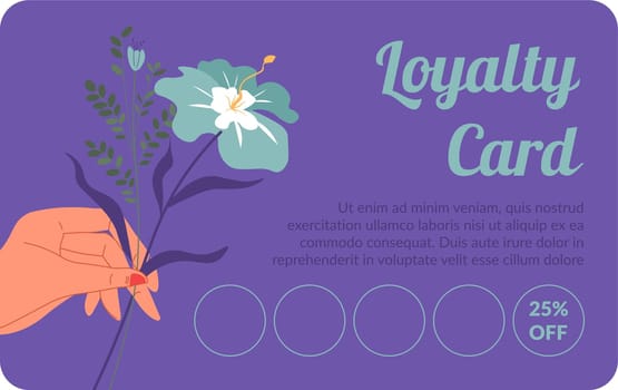 Loyalty card for clients and customers of shop
