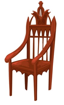 Wooden chair or throne of king or queen vector