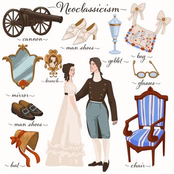 Neoclassicism age, characters and culture objects