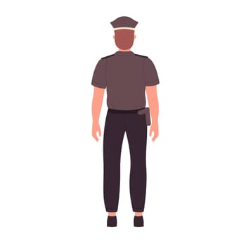 Back view of standing policeman