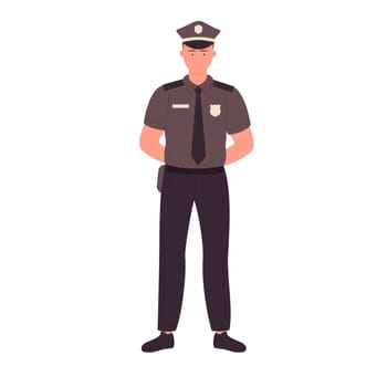 Front view of standing policeman