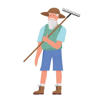Gardener man with rake