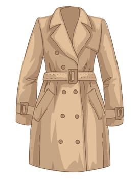 Trenchcoat with belt and buttons, autumn clothes