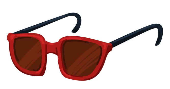 Red sunglasses, unisex model of eyewear for summer